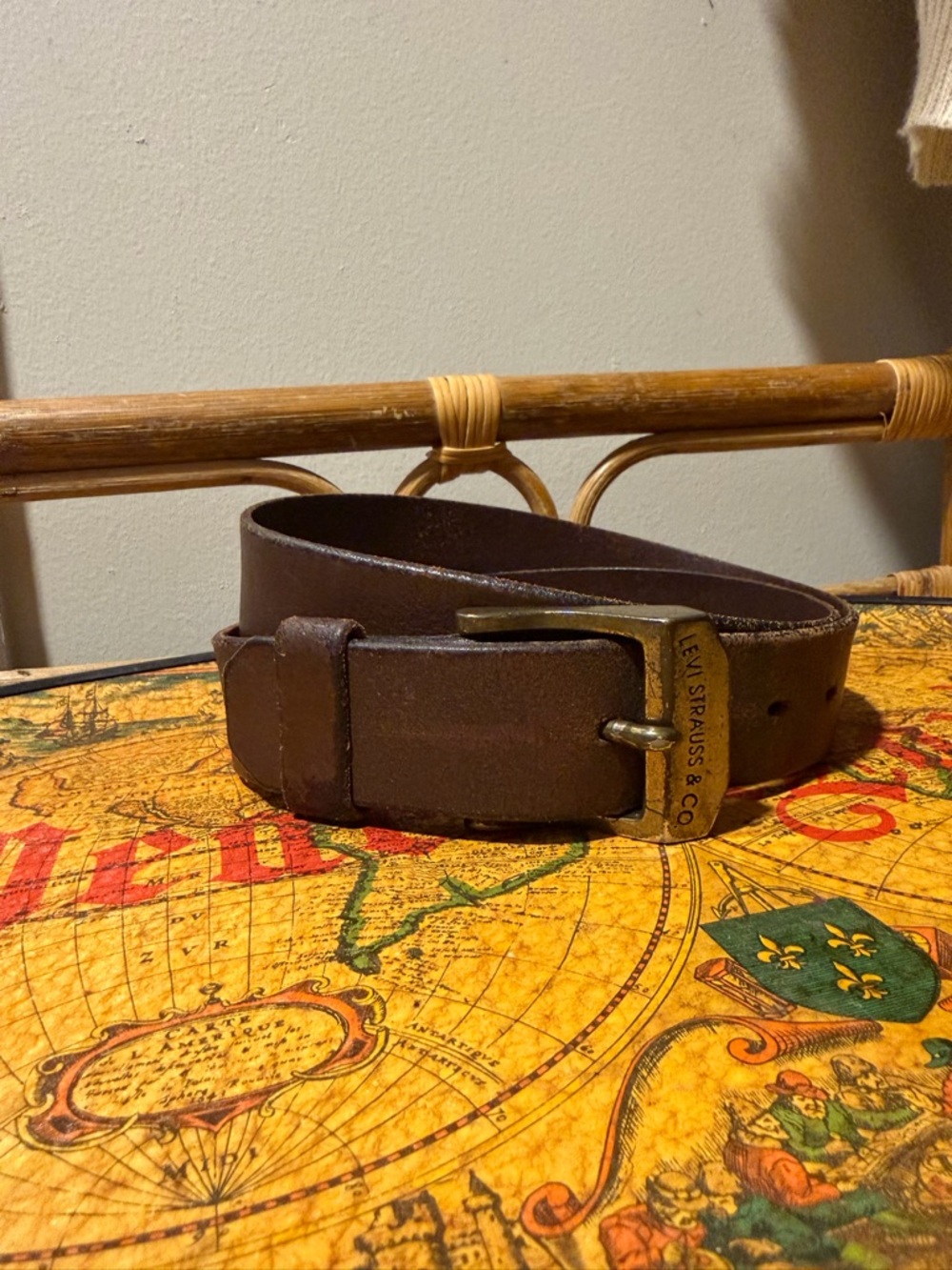 Levi's Brown Leather Belt with Brass Buckle